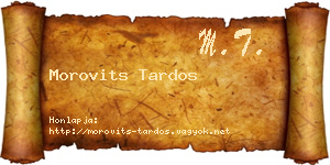 Morovits Tardos névjegykártya